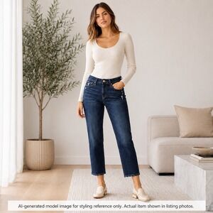 FRAME Le Garcon Crop Jeans Women's 24 Covant Dark Wash Distressed Boyfriend